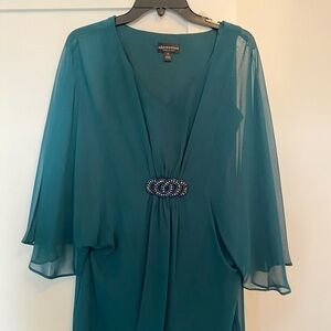 Party holiday Batwing chiffon dress with beaded detail